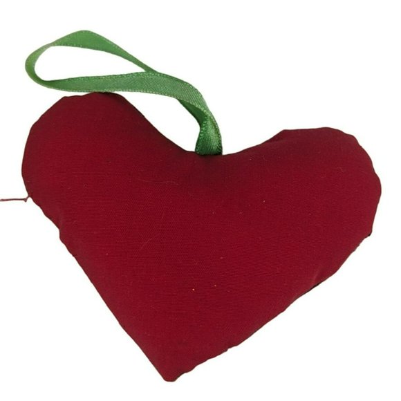 Vintage Green Glitter Flocked Leprechaun Santa Claus and Plaid Heart Ornaments - Picture 7 of 8